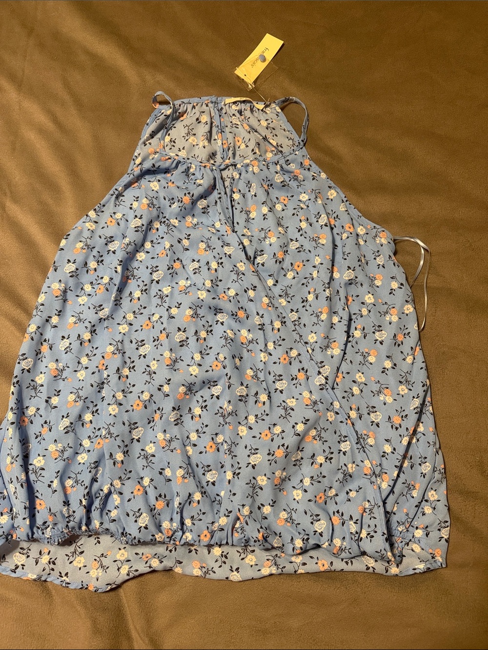 miami Blue Floral Halter Tank Top
